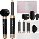 Atopskins 7 in 1 Blow Dryer Brush, Hair Dryer Brush Set 110,000 RPM with Negative Ion Hair Styler Multi Styling Dry, Curling, Volumizing, Straightening and Styling (Black)