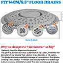 zaa Shower Drain Hair Catcher, 2 Pack Premium Silicone Drain Protector & Shower Drain Cover, Shower Installation Kits for Flat Drains of Shower Room, Bathroom, Gray