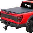Soft Tri Fold Tonneau Cover Compatible with 2016-2025 Toyota Tacoma 5ft Bed (60.5"), Vinly Top Alloy Steel Structure