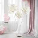 1 Set 4.5 ft Valentine's Day Giant Flower Huge Artificial Flannel Flower Decoration with Standing Base for Reception Artificial Banquet Outdoor Wedding Ceremony Church Backdrop (White)