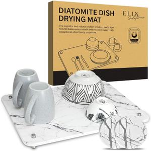 Drying Stone For Kitchen Counter, Diatomaceous Kitchen Stone Drying Mat, - Kitchen Drying Stone - Ideal for Drying Dishes, Cups, Fruits & Veggies, Vanity Tray, Placemat (15.7x11.8in)