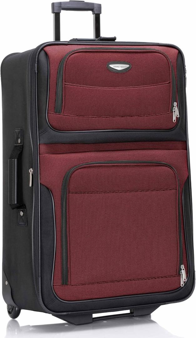 Travel Select Amsterdam Softside Expandable Luggage with Rolling Wheels, Red, 29-Inch Large