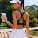RUNNING GIRL High Impact Sports Bra for Women,Criss-Cross Back Top with Moulded Cups Womens Sports Bra High Support (Black, M)