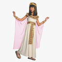 Morph Pink Cleopatra Costume for Girls, Egyptian Dress, Greek Goddess Costume for Kids, Halloween Costumes for Girls, Size S