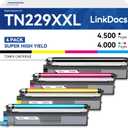 TN229XXL Super High Yield Compatible Toner Cartridge Replacement for Brother TN-229 TN229 TN-229XXL ( Print up to 4,500 Pages per Black, up to 4,000 Pages per Cyan/Magenta/Yellow)