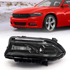 Headlight Assembly Compatible with 2015-2021 Dodge Charger [ Halogen Model ] Headlamp Replacement Left Driver Side(LH) 68214399AB CH2502271