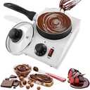 WICHEMI Chocolate Melting Pot Chocolate Tempering Machine Commercial Electric Chocolate Melter Fondue Pot for Chocolate, Butter, Cheese, Cream, Candy, Milk, Coffee, Desserts (Single Pot)