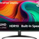 LG 32UR500K-B Ultrafine 32-inch 4K UHD (3840x2160) Computer Monitor HDR10 Built-in Speaker x2 OnScreen Control Reader Mode Flicker Safe Borderless Design HDMIx2 DisplayPort Black