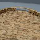 Gurfuy Extra Large Round Ottoman Table Tray with Handles - 19.7" Handmade Wicker Serving Hand Woven Tray for Farmhouse Decorative Oversized Coffee Table Trays Living Room Kitchen Counter Breakfast