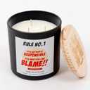 Soy Wax Candle with Glass Jar & Wooden Lid, Triple Wick for Clean & 120+ Hours Burn -Hilarious & Unapologetic Gifts for Men, Women, Friends & Loved Ones (My Fault)