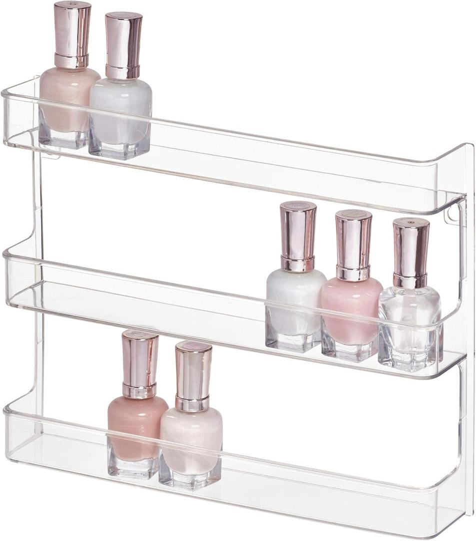 iDesign Hanging Nail Polish & Cosmetics Organizer, The Clarity Collection  8.78" x 2.02" x 11.07", Clear