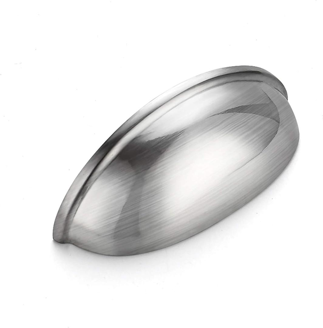 Ravinte 10 Pack 3 inch Drawer Pulls Brushed Nickel Cabinet Cup Pulls Kitchen Hardware Cabinet Handles Drawer Handles Knobs