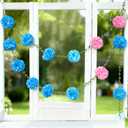 BIG KEYS 4-Piece Paper Flower Set, Garland Decoration, Mixed Colour Paper Ball Garland, Suitable for Birthday Decorations, Baby christenings, Weddings, Engagement Parties, and Christmas.