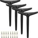 9.8 inch/25cm Matte Black Metal Furniture Legs Set of 4, DIY Replacement for Cabinet Legs, Sofa Legs, Chair Legs