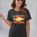Football Shirt for Women Game Day T-Shirt Sunday Funday Shirt Funny Football Season Short Sleeve Tops (Black, XL)