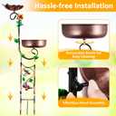 2 In 1 Bird Bath for Outside, Freestanding Large Bird Feeder Birdbaths for Outdoors, Garden Metal Bird Baths Bowl for Patio Yard, Copper