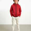 PATPAT Boys Zip Up Black Hoodie Jacket, Size 6-12, Lightweight Fall Winter Jacket Sweatshirts, School Uniform For Boys (6-7 Years, Red)