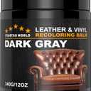 STARTSO WORLD Leather Recoloring Balm 12oz | Repair Kit for Furniture, Color Restorer for Couches | Leather Dye | Repair, Restore, Faded Surface - Dark Gray