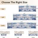 RELEANY Washable Area Rugs 2'x6' Non-Slip Modern Abstract Soft for Living Room Entryway Bedroom Nursery, Print Pattern, Blue Grey Navy Gray