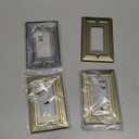 Dyekou Metal Wall Plate for Electrical Outlets, Decorative Antique Brass Switch Plates Outlet Cover, Light Switch Cover Plate, 1-Gang Wall Plates (Single Decoretor, 4 Pack)