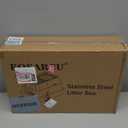 Stainless Steel Cat Litter Box with Lid, 180 Flip-Top XL Extra Large Enclosed Litter Box, Covered Metal High Sided Litter Pan with Steps & Scoop, Easy Cleaning, Odor Control, Non-Sticky-Grey