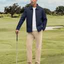 WHN Men's Lightweight Jackets Light Windbreaker Full Zip Casual Business Jacket Fall Golf Work Coat with Zip Pockets, Large