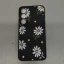 for Samsung Galaxy S25 Case, Slim Soft Non Slip Silicone for Samsung S25 Phone Cover 6.2 inch, Daisy Black