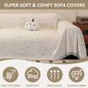 YDKGL Washable Couch Covers for Sofa, Couch Covers Blanket for Dogs, Non Slip Sofa Cover 2 Cushion Pet Furniture Protector with Tassels, Soft Fluffy Sofa Slipcover for Kids Dogs, Beige/White 71"x118"