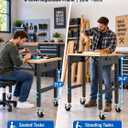Seesii Heavy Duty Metal DIY Workbench Frame with Locking Caster Wheels