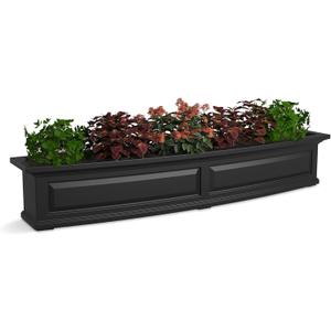 Mayne Nantucket 5-Foot Window Box  Self-Watering, Weather-Resistant Planter for Flowers  Durable Design for Outdoor Use, Perfect for Windows (Black)