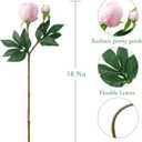 6Pcs Realistic Pink Artificial Peony Flowers,18.9 Inch Double Heads Silk Fake Peonies Flowers with Long Stem for Vase Arrangement,Wedding Centerpieces,Indoor Decor