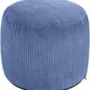 Pouf Ottoman Foot Stools Ottoman with Foam Small Corduroy Ottomans for Living Room Ottomans Pouf 20x15 Floor Poufs Foot Rest for Office Chair Blue Foot Stool Small
