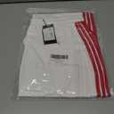 Women's Mid Rise Wide Leg Pants Hudson Canyon Side Printed Casual Pants with Drawstring Waistband (White, L)