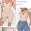 SHAPESHE Strapless Shapewear Bodysuit for Women Compression Tummy Control Seamless Shapewear Full Body Shaper Bodysuit (Beige, L)