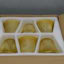 Teenyyou 6 Pcs Bell Shaped Glass Lamp Shade E26 Replacement Globe Ceiling Fan Light Cover with 1-5/8'' Fitter Opening for Chandelier Wall Sconce Pendant Light Bathroom Vanity Fixture (Amber Marble)