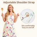Apzfzxe Kitchen Apron Waterdrop Resistant Canvas Apron with adjustable Aprons for Women with Pockets Cooking Chef Apron (001 - Spring)