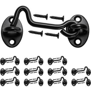 4in Barn Door Latch 12Pack Door Lock Hardware, Sliding Door Lock Eye Hook Latch with Screws, Rust-Resistant Metal Gate Latch