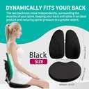 Ergonomic Chair Back Support,Lumbar Support for Improves Posture and Relieves Back Pain,Perfect for Office Chair,Gaming,Home-Work,Foldable and Adjustable,Washable Seat Cushion Cover.(Black)