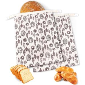 HAYRICH Beeswax Bread Bags 2 Pack for Homemade,Cotton Beeswax Bread Bag to Keep Fresh Sourdough