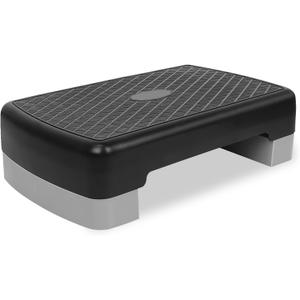 Height-Adjustable 4"-6" Step Aerobics Platform Fitness Equipment Stepper Trainer Exercise Step Platform with 2 Riser