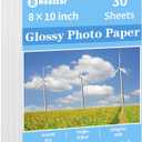 Reastar Glossy Photo Paper 8 x 10 inches, 30 Sheets Inkjet Photo Printer Paper, Instant Dry Picture Paper for DIY Chip Bag, Flyers, Cards, Calendars and Brochures(180gsm/48lb)