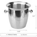 Ice Bucket, Large Ice Bucket for Parties, 5L Portable Stainless Steel Wine Buckets with Handle for Champagne, Beer, Cocktails, Indoor, Outdoor, Camping, Picnic(Silver)