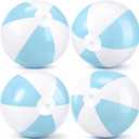 MiniInflat 4 Pcs 16 Inch Inflatable Beach Balls Bulk Large Pastel Inflatable Decorated Ball Party Ornaments for Summer Swimming Pool Party Birthday Favors