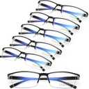 TERAISE Fashion Anti-blue light Reading Glasses Men Women Computer Reader (6pcs Black)