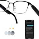 AI Smart Glasses with 164-Language Translation & Bluetooth Audio | Photochromic lenses, 170mAh battery, open-ear audio for travel, work, sports