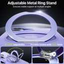 QTlier for iPhone 16 Case, 360 Rotatable Ring Stand, Raised Camera Frame, Shockproof Case Compatible with MagSafe, Case for iPhone 16, Translucent Lilac