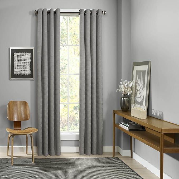 Blackout Curtains for Bedroom - Palisade 52" x 84" Insulated Darkening Single Panel Grommet Top Window Treatment Living Room, Grey