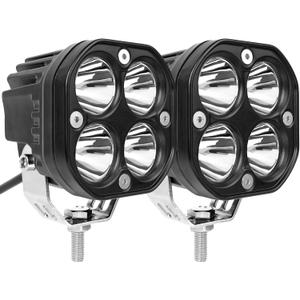 White LED Pods Light 3Inch 40W Cube Lights for 12V 24V Off Road Cars Truck Boat Ford Pickup ATV UTV Forklift SUV Scooter Tractor Motorcycle Universal Spot Led Driving Fog Lights (Pack of 2)