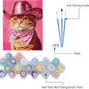 2 x Canrichshop Cowboy Cat Paint by Numbers Kit for Adults,DIY Acrylic Painting by Numbers Kits Beginner No Framed,Easy Disco Adult Paint by Number on Canvas for Decor 16x20inch