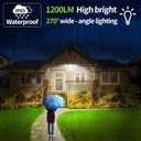 Intelamp Solar Outdoor Lights,6000mAh Motion Sensor with Dual Sensors,Waterproof Solar Flood Lights 270Wide Angle for Outside with 3 Modes